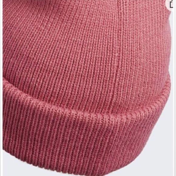 Adidas Beanie Hat Womens OS Knit Folded Cuff Pink Logo - Picture 11 of 16